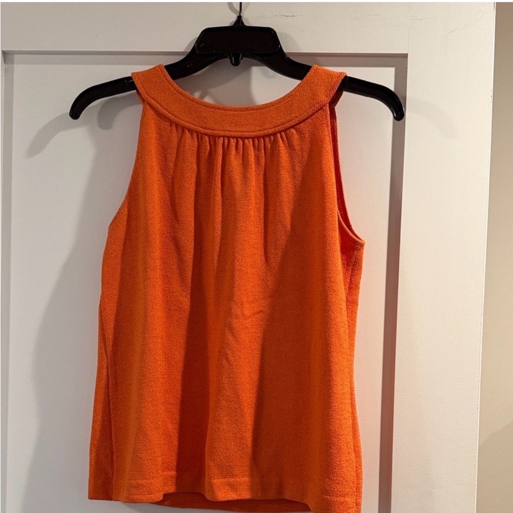 St.John Orange Sleeveless Knit Tank Top